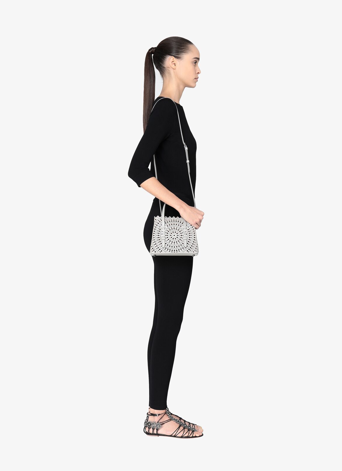 Mina 20 Tote Bag ALAÏA PEARL MINA 20 TOTE BAG